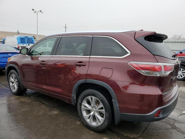 5TDJKRFH4FS124407 - 2015 TOYOTA HIGHLANDER XLE MAROON photo 2
