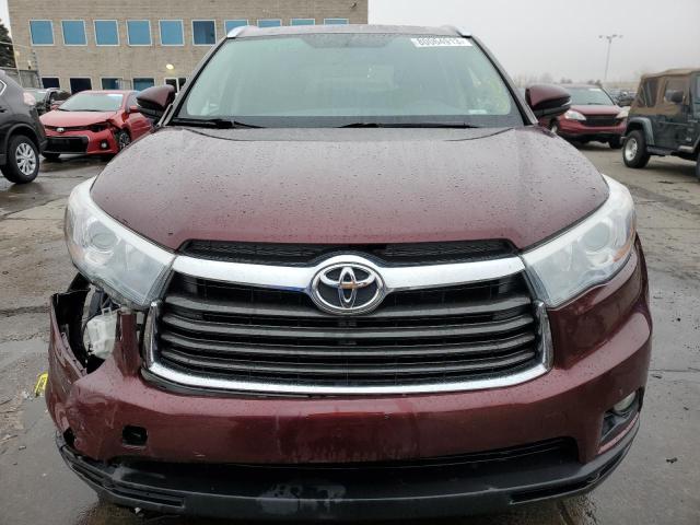 5TDJKRFH4FS124407 - 2015 TOYOTA HIGHLANDER XLE MAROON photo 5