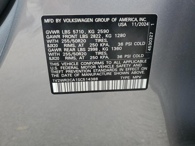 1V2WR2CA1SC514388 - 2025 VOLKSWAGEN ATLAS SE Серебристый фото 13
