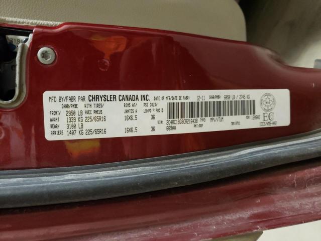 2C4RC1BG0CR216438 - 2012 CHRYSLER TOWN & COU TOURING RED photo 13