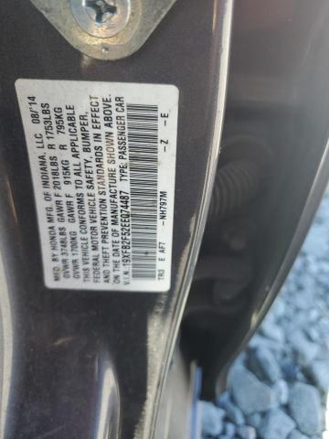 19XFB2F52EE074487 - 2014 HONDA CIVIC LX CHARCOAL photo 12