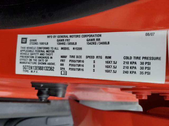 5GTEN13E988132362 - 2008 HUMMER H3 ORANGE photo 13