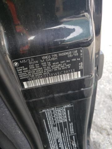 WBSBK0338WEC39733 - 1998 BMW M3 AUTOMATIC BLACK photo 12