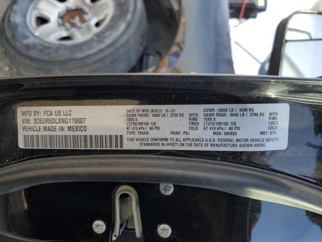 3C6UR5DLXNG119807 - 2022 RAM 2500 BIG HORN/LONE STAR BLACK photo 12