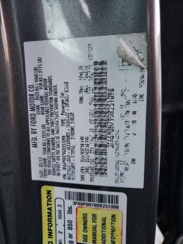 3FA6P0H79DR251098 - 2013 FORD FUSION SE GRAY photo 12