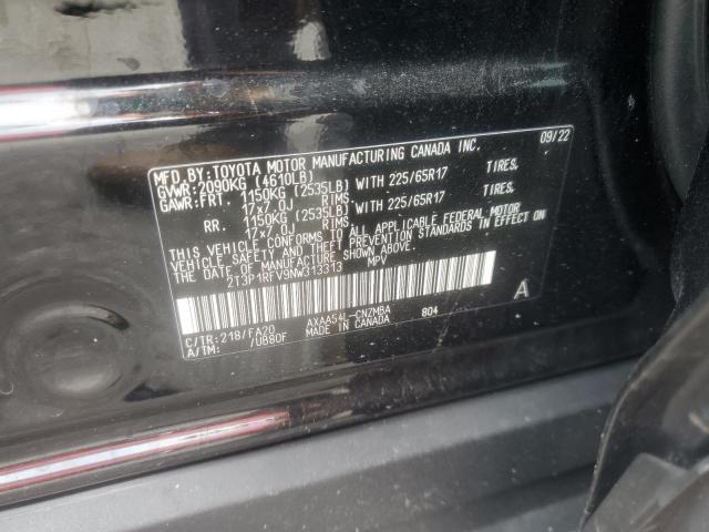 2T3P1RFV9NW313313 - 2022 TOYOTA RAV4 XLE BLACK photo 13