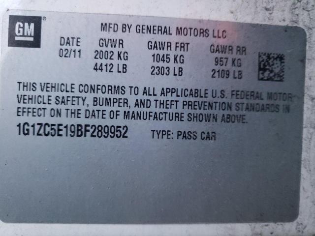 1G1ZC5E19BF289952 - 2011 CHEVROLET MALIBU 1LT 白色 照片 12