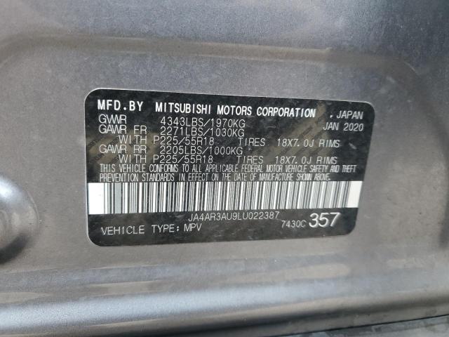 JA4AR3AU9LU022387 - 2020 MITSUBISHI OUTLANDER ES 银色 照片 14
