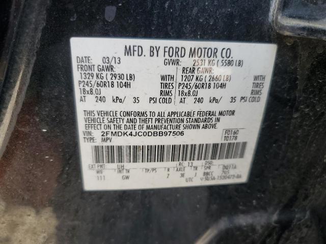 2FMDK4JC0DBB97506 - 2013 FORD EDGE SEL 黑色 照片 13