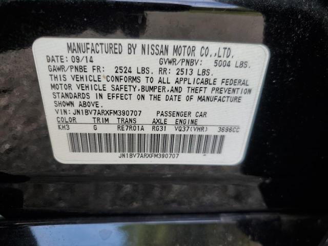 JN1BV7ARXFM390707 - 2015 INFINITI Q50 BASE 黑色 照片 12