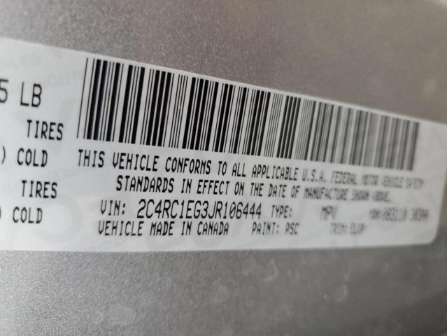 2C4RC1EG3JR106444 - 2018 CHRYSLER PACIFICA TOURING L PLUS SILVER photo 13