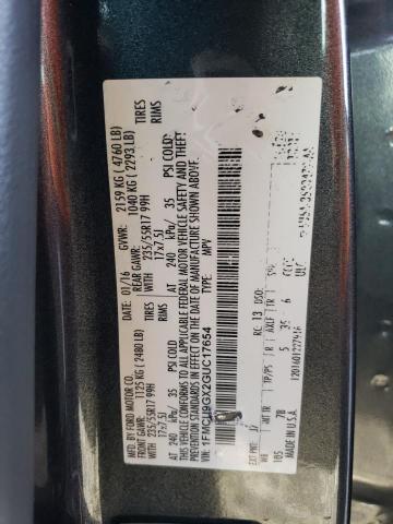 1FMCU9GX2GUC17654 - 2016 FORD ESCAPE SE GRAY photo 12