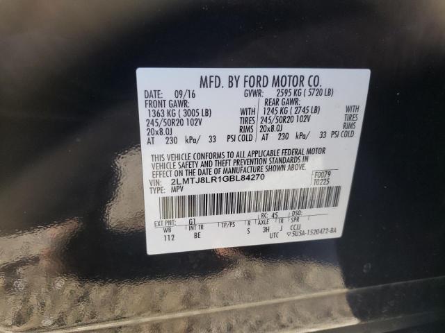 2LMTJ8LR1GBL84270 - 2016 LINCOLN MKX RESERVE Қара фото 14