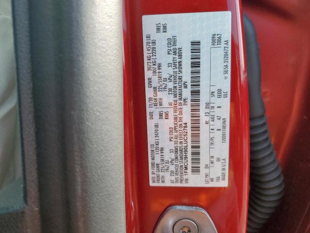 1FMCU9H90LUC52784 - 2020 FORD ESCAPE SEL RED photo 13