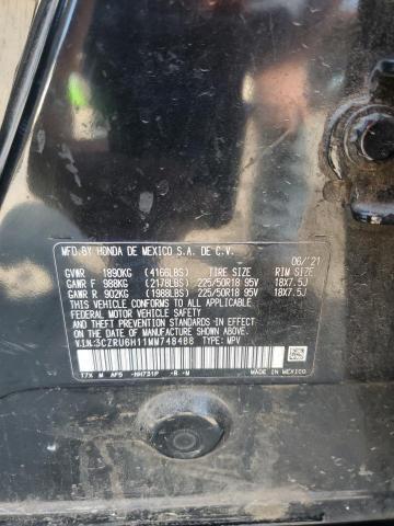 3CZRU6H11MM748488 - 2021 HONDA HR-V SPORT BLACK photo 13
