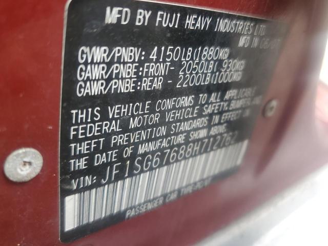 JF1SG67688H712762 - 2008 SUBARU FORESTER 2.5X LL BEAN RED photo 13