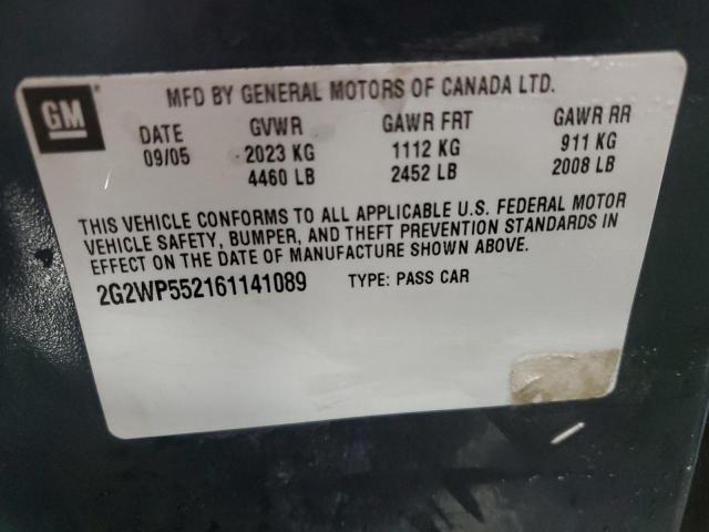 2G2WP552161141089 - 2006 PONTIAC GRAND PRIX 青色 照片 13