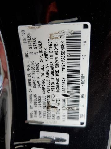 19UUA8F54AA003643 - 2010 ACURA TL BLACK photo 12