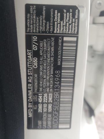 WDDGF5EB2BR134968 - 2011 MERCEDES-BENZ C 300 白色 照片 13