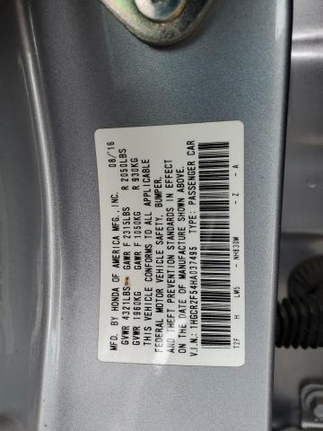 1HGCR2F54HA037495 - 2017 HONDA ACCORD SPORT 银色 照片 12