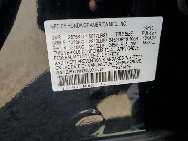5J8YD4H34LL005624 - 2020 ACURA MDX 黑色 照片 13
