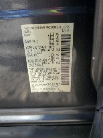 5N1AZ2MGXFN203207 - 2015 NISSAN MURANO S GRAY photo 13