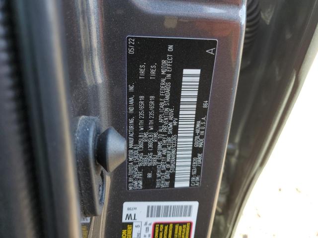 5TDHZRAH9NS123365 - 2022 TOYOTA HIGHLANDER XLE ნაცრისფერი ფოტო 13