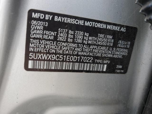 5UXWX9C51E0D17022 - 2014 BMW X3 XDRIVE28I SILVER photo 13