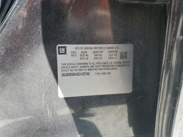 2G4GR5EK4C9125746 - 2012 BUICK REGAL 石墨色 照片 12