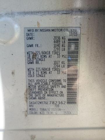 5N1AT2MT7GC782362 - 2016 NISSAN ROGUE S SILVER photo 13