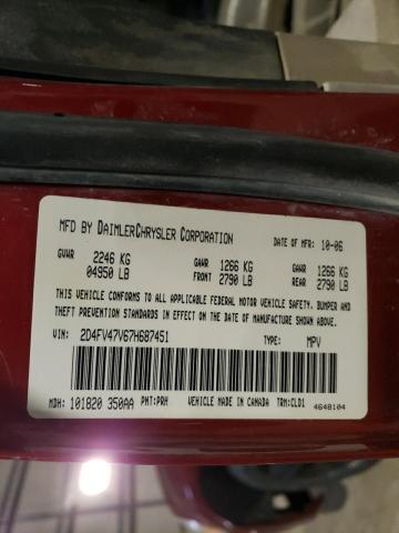 2D4FV47V67H687451 - 2007 DODGE MAGNUM SXT RED photo 12