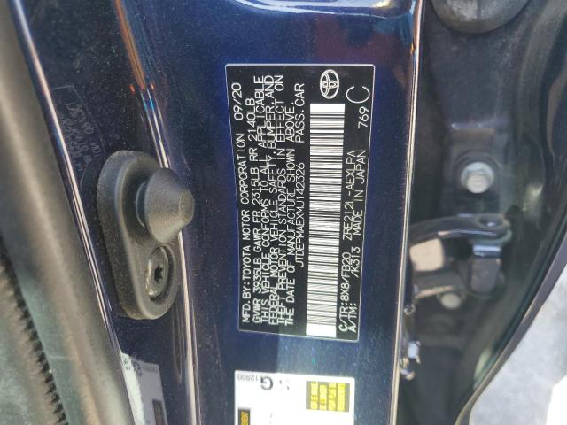 JTDEPMAEXMJ142326 - 2021 TOYOTA COROLLA LE 蓝色 照片 12