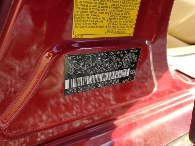 JTHCH96S760018196 - 2006 LEXUS GS 300 RED photo 12