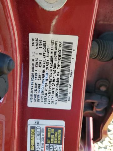 JHMZE2H54AS011186 - 2010 HONDA INSIGHT LX RED photo 12