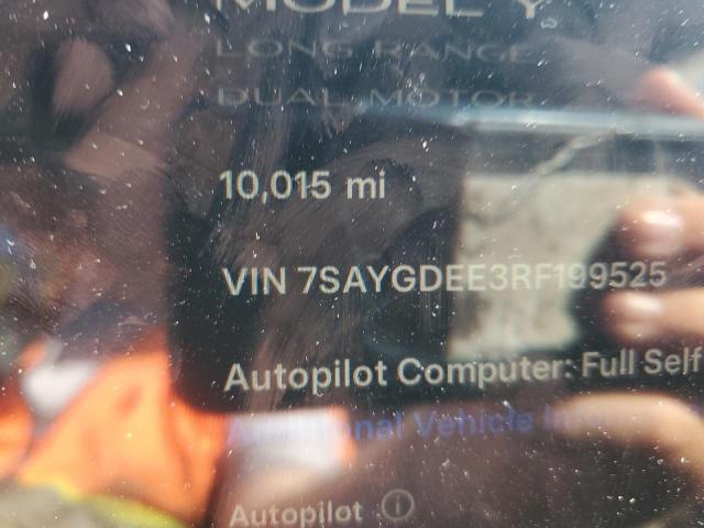 7SAYGDEE3RF199525 - 2024 TESLA MODEL Y Ақ фото 9