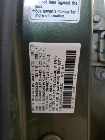 JHLRE487X8C046692 - 2008 HONDA CR-V EXL GREEN photo 13