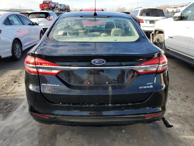 3FA6P0LU5JR111977 - 2018 FORD FUSION SE HYBRID BLACK photo 6