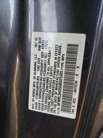 5FNRL5H35GB025305 - 2016 HONDA ODYSSEY SE GRAY photo 13