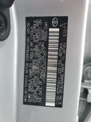 JTDBR32EX60078917 - 2006 TOYOTA COROLLA CE Argent photo 12