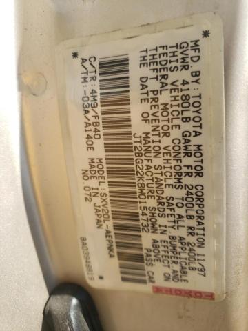 JT2BG22K8W0154732 - 1998 TOYOTA CAMRY CE TAN photo 12