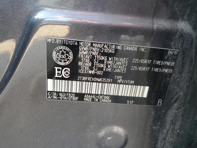 2T3BFREV0HW635291 - 2017 TOYOTA RAV4 LE GRAY photo 13