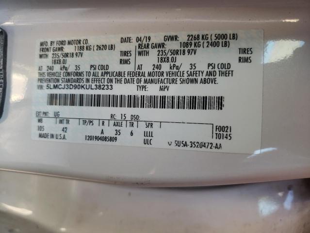 5LMCJ3D90KUL38233 - 2019 LINCOLN MKC RESERVE Ağ foto 13