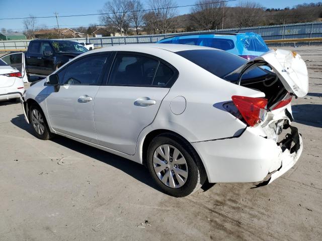 2HGFB2F5XCH525491 - 2012 HONDA CIVIC LX WHITE photo 2