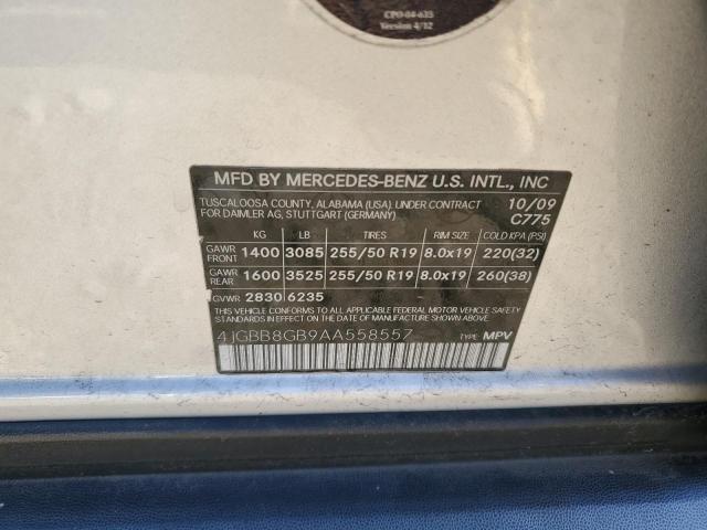 4JGBB8GB9AA558557 - 2010 MERCEDES-BENZ ML 350 4MATIC SILVER photo 12