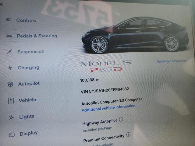 5YJSA1H28EFP64382 - 2014 TESLA MODEL S Mavi foto 9