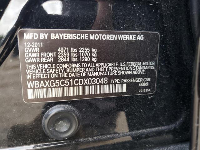 WBAXG5C51CDX03048 - 2012 BMW 528 I BLACK photo 12