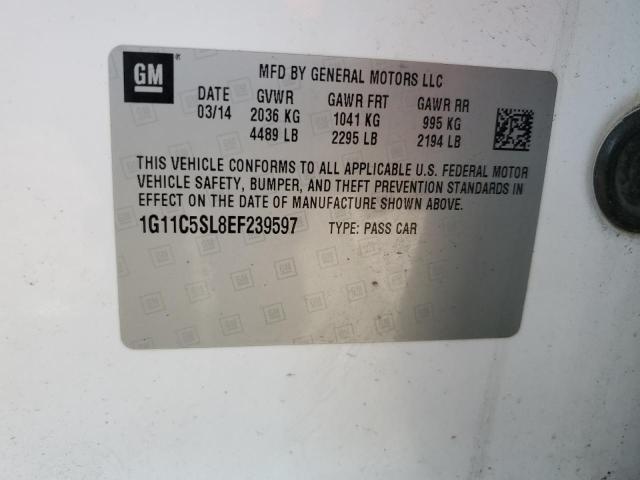 1G11C5SL8EF239597 - 2014 CHEVROLET MALIBU 1LT WHITE photo 12