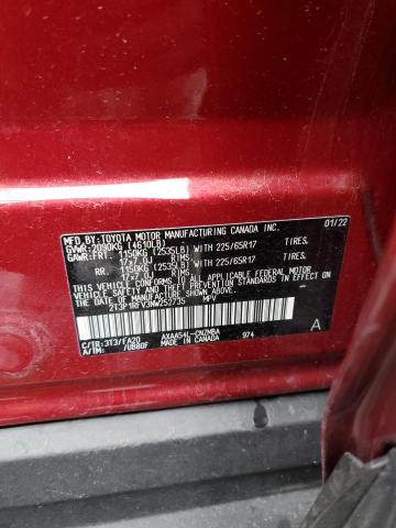 2T3P1RFV3NW252735 - 2022 TOYOTA RAV4 XLE RED photo 13