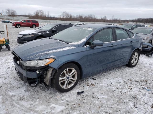 3FA6P0HDXJR211159 - 2018 FORD FUSION SE BLUE photo 1