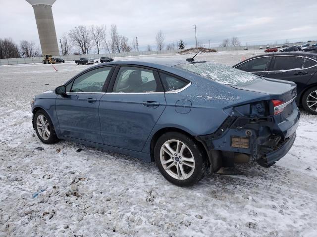 3FA6P0HDXJR211159 - 2018 FORD FUSION SE BLUE photo 2